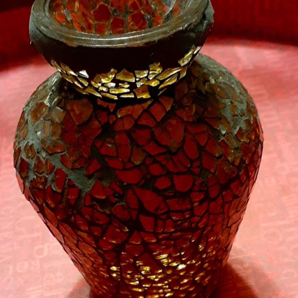 Mosaic glass small vase